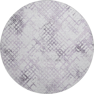 Piper Looms Mayfield Squares AMF824 Purple Machine Washable Area Rug Round Main Image