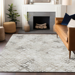 Piper Looms Mayfield Squares AMF824 Taupe Machine Washable Area Rug Lifestyle Image Feature