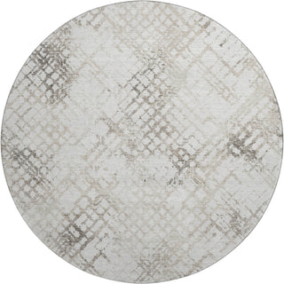 Piper Looms Mayfield Squares AMF824 Taupe Machine Washable Area Rug Round Main Image