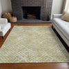 Piper Looms Mayfield Squares AMF825 Beige Machine Washable Area Rug Lifestyle Image Feature