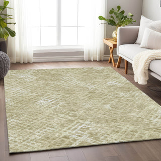 Piper Looms Mayfield Squares AMF825 Beige Machine Washable Area Rug Lifestyle Image Feature