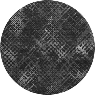 Piper Looms Mayfield Squares AMF825 Charcoal Machine Washable Area Rug Round Main Image
