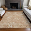 Piper Looms Mayfield Squares AMF825 Coral Machine Washable Area Rug Lifestyle Image Feature