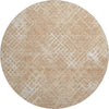 Piper Looms Mayfield Squares AMF825 Coral Machine Washable Area Rug Round Main Image