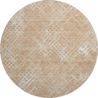 Piper Looms Mayfield Squares AMF825 Coral Machine Washable Area Rug Round Main Image