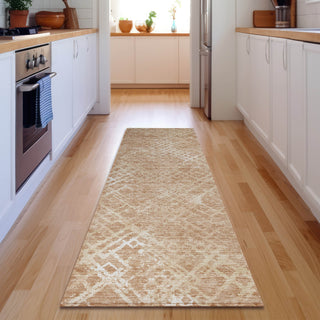 Piper Looms Mayfield Squares AMF825 Coral Machine Washable Area Rug Runner Lifestyle Image Feature
