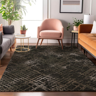 Piper Looms Mayfield Squares AMF825 Fudge Machine Washable Area Rug Lifestyle Image Feature