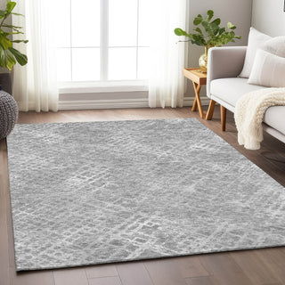 Piper Looms Mayfield Squares AMF825 Gray Machine Washable Area Rug Lifestyle Image Feature