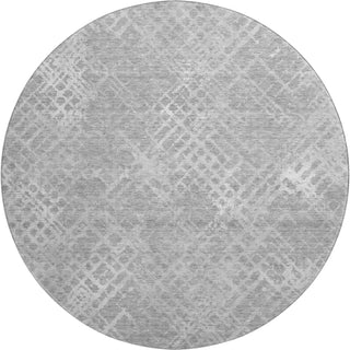 Piper Looms Mayfield Squares AMF825 Gray Machine Washable Area Rug Round Main Image