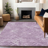 Piper Looms Mayfield Squares AMF825 Lavender Machine Washable Area Rug Lifestyle Image Feature