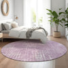 Piper Looms Mayfield Squares AMF825 Lavender Machine Washable Area Rug Round Lifestyle Image Feature