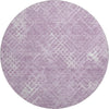 Piper Looms Mayfield Squares AMF825 Lavender Machine Washable Area Rug Round Main Image