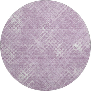Piper Looms Mayfield Squares AMF825 Lavender Machine Washable Area Rug Round Main Image