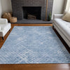 Piper Looms Mayfield Squares AMF825 Sky Machine Washable Area Rug Lifestyle Image Feature