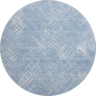 Piper Looms Mayfield Squares AMF825 Sky Machine Washable Area Rug Round Main Image