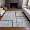 Piper Looms Mayfield Geometric AMF826 Gray Machine Washable Area Rug Lifestyle Image Feature