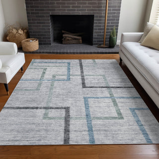 Piper Looms Mayfield Geometric AMF826 Gray Machine Washable Area Rug Lifestyle Image Feature