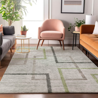 Piper Looms Mayfield Geometric AMF826 Green Machine Washable Area Rug Lifestyle Image Feature