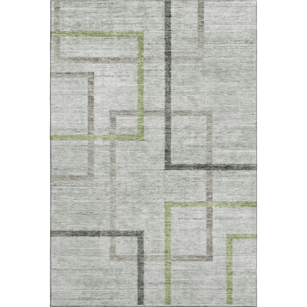 Piper Looms Mayfield Geometric AMF826 Green Machine Washable Area Rug main image