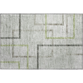 Piper Looms Mayfield Geometric AMF826 Green Machine Washable Area Rug Scatter Main Image