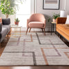 Piper Looms Mayfield Geometric AMF826 Taupe Machine Washable Area Rug Lifestyle Image Feature