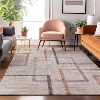 Piper Looms Mayfield Geometric AMF826 Taupe Machine Washable Area Rug Lifestyle Image Feature