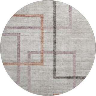 Piper Looms Mayfield Geometric AMF826 Taupe Machine Washable Area Rug Round Main Image