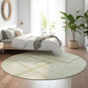 Piper Looms Mayfield Geometric AMF827 Aloe Machine Washable Area Rug Round Lifestyle Image Feature