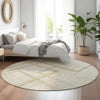 Piper Looms Mayfield Geometric AMF827 Beige Machine Washable Area Rug Round Lifestyle Image Feature