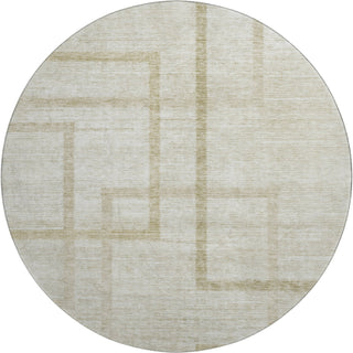 Piper Looms Mayfield Geometric AMF827 Beige Machine Washable Area Rug Round Main Image