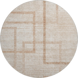 Piper Looms Mayfield Geometric AMF827 Coral Machine Washable Area Rug Round Main Image