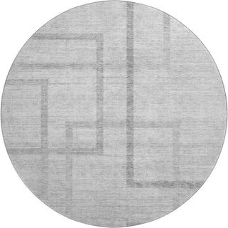 Piper Looms Mayfield Geometric AMF827 Gray Machine Washable Area Rug Round Main Image