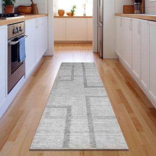 Piper Looms Mayfield Geometric AMF827 Gray Machine Washable Area Rug Runner Lifestyle Image Feature