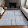 Piper Looms Mayfield Geometric AMF827 Sky Machine Washable Area Rug Lifestyle Image Feature