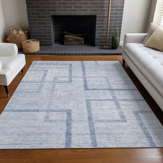 Piper Looms Mayfield Geometric AMF827 Sky Machine Washable Area Rug Lifestyle Image Feature