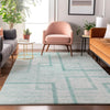 Piper Looms Mayfield Geometric AMF827 Teal Machine Washable Area Rug Lifestyle Image Feature