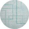 Piper Looms Mayfield Geometric AMF827 Teal Machine Washable Area Rug Round Main Image