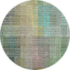 Piper Looms Mayfield Triangles AMF828 Green Machine Washable Area Rug Round Main Image