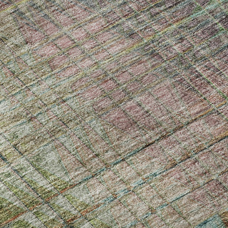 Piper Looms Mayfield Triangles AMF828 Green Machine Washable Area Rug Swatch Image