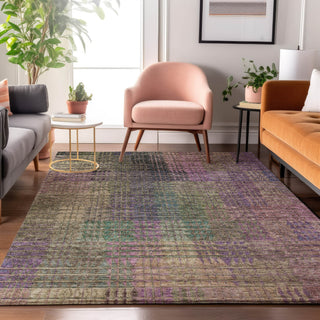 Piper Looms Mayfield Triangles AMF828 Plum Machine Washable Area Rug Lifestyle Image Feature
