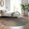 Piper Looms Mayfield Triangles AMF828 Plum Machine Washable Area Rug Round Lifestyle Image Feature