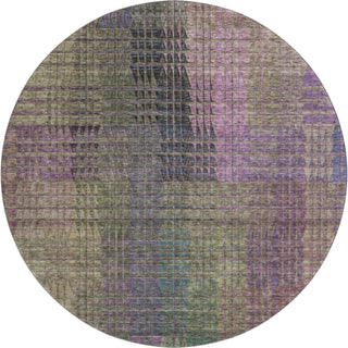 Piper Looms Mayfield Triangles AMF828 Plum Machine Washable Area Rug Round Main Image