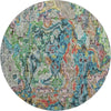 Piper Looms Mayfield Abstract AMF829 Blue Machine Washable Area Rug Round Main Image