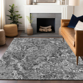 Piper Looms Mayfield Abstract AMF829 Gray Machine Washable Area Rug Lifestyle Image Feature