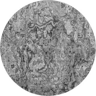 Piper Looms Mayfield Abstract AMF829 Gray Machine Washable Area Rug Round Main Image