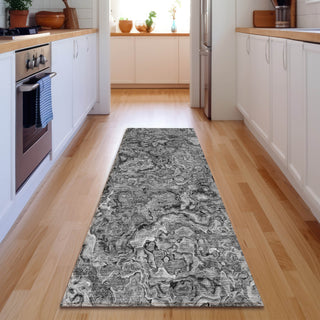 Piper Looms Mayfield Abstract AMF829 Gray Machine Washable Area Rug Runner Lifestyle Image Feature