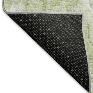 Piper Looms Mayfield Abstract AMF829 Green Machine Washable Area Rug Backing Image