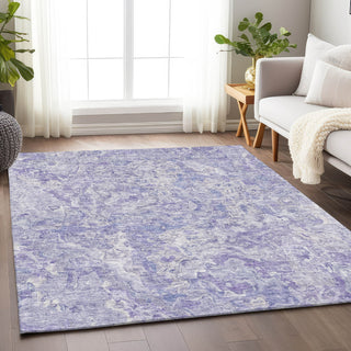 Piper Looms Mayfield Abstract AMF829 Plum Machine Washable Area Rug Lifestyle Image Feature
