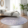 Piper Looms Mayfield Abstract AMF829 Plum Machine Washable Area Rug Round Lifestyle Image Feature