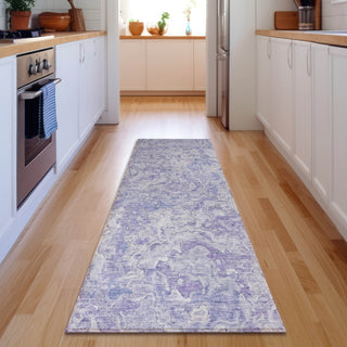 Piper Looms Mayfield Abstract AMF829 Plum Machine Washable Area Rug Runner Lifestyle Image Feature